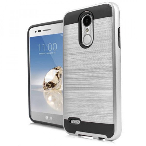 Wholesale LG Aristo 2, Tribute Dynasty, LG K8 (2018) Armor Hybrid Case (Silver)